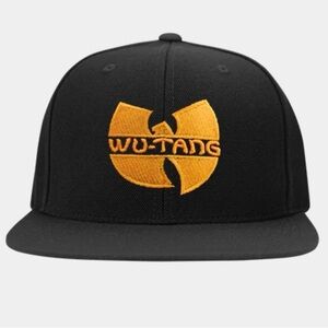 Black Snapback Hat with Gold Wu-Tang Logo